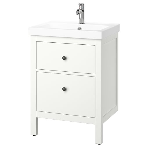 HEMNES/ORRSJON, βάση νιπτήρα με συρτάρι/νιπτήρα/μπαταρία, 62x49x89 cm, 995.467.80