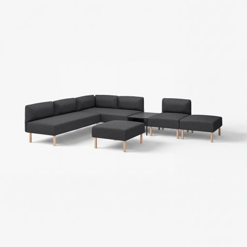 LILLEHEM, 6-seat modular sofa with side table, 995.747.54