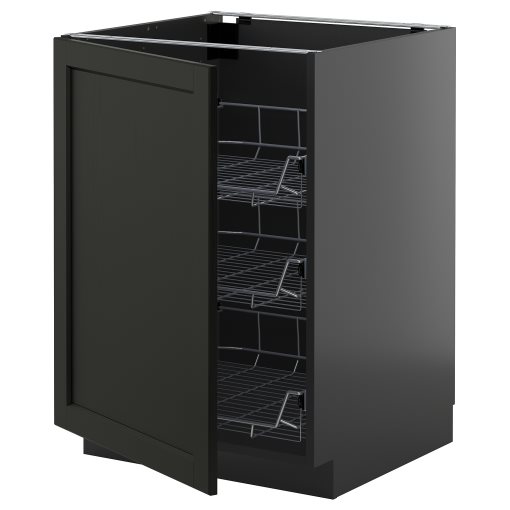 METOD, base cabinet with wire baskets, 60x60 cm, 995.887.51