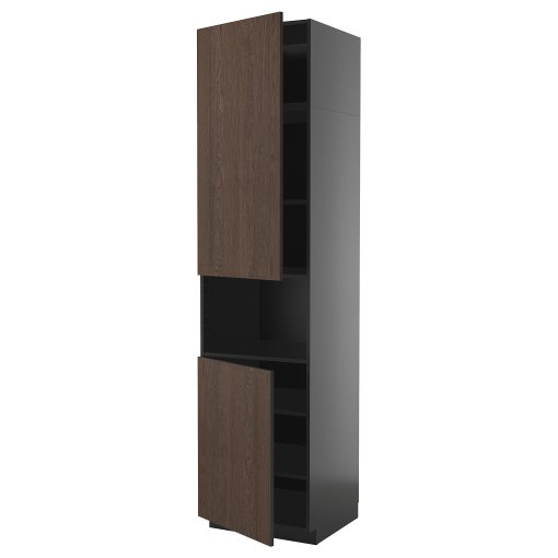 METOD, high cabinet for microwave with 2 doors/shelves, 60x60x240 cm, 995.892.65