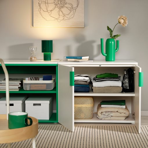 PLATSA, open storage combination with 2 doors, 160x42x63 cm, 995.939.17