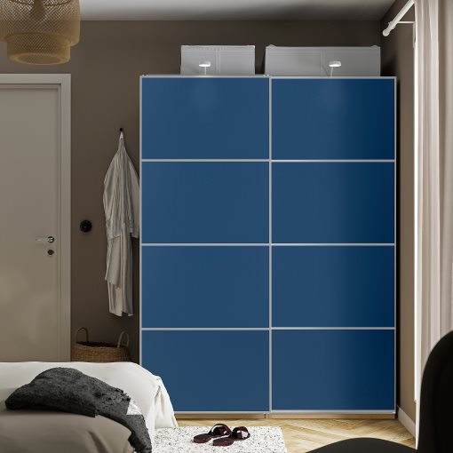PAX/MEHAMN, wardrobe with sliding doors, 150x66x201 cm, 996.085.46