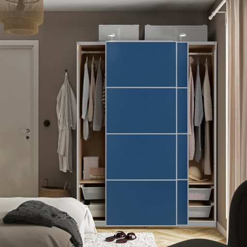 PAX/MEHAMN, wardrobe with sliding doors, 150x66x201 cm, 996.085.46