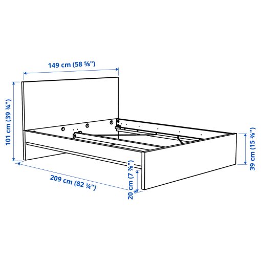 STORKLINTA, bed frame with 2 storage boxes, 140x200 cm, 996.285.11