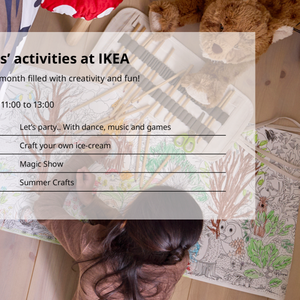 Kid's activities at the IKEA Nicosia store every Saturday