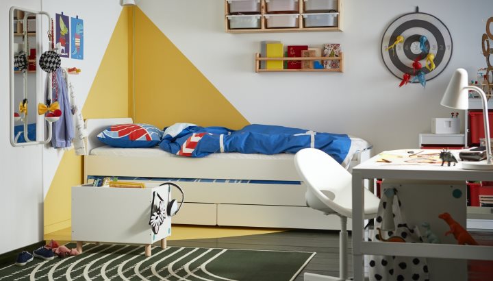 A playful children's bedroom with plenty of clever storage