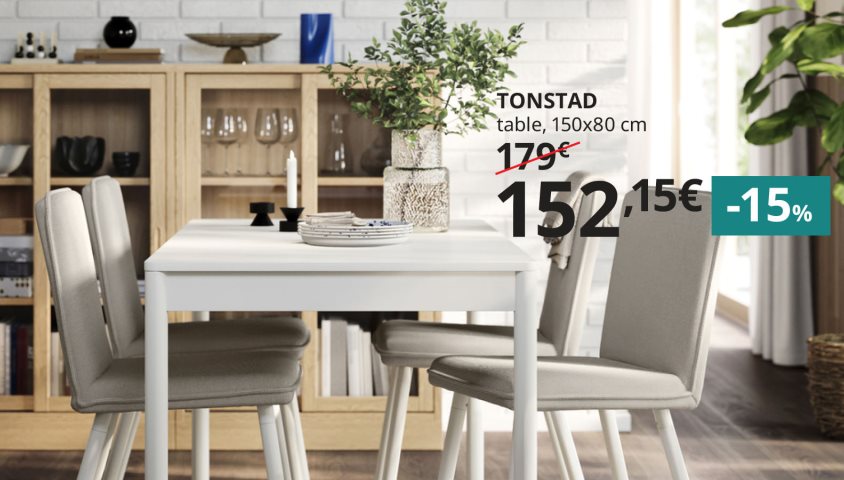 -15% on tables and chairs