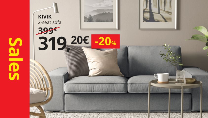 Sales -20% on all Sofas, Armchairs and Coffee & Side tables.