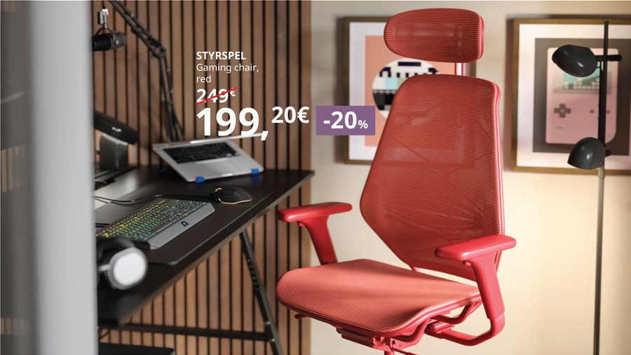 -20% on desks, desk chairs and office drawer units.