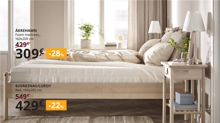 Up to -40% on Beds and Mattresses.